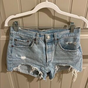 levi's 501  size 25 women's light blue jeans shorts